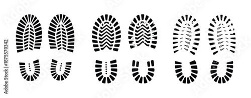 Silhouette footprint illustrations