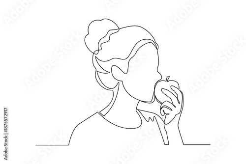 Healthy Snacking Habits. Healthy lifestyle Concept. Single line draw design. Vector graphic illustration