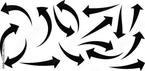 Arrow icon Arrow vector line icon set Arrow icon set, arrow icon vector . Black long up arrow icon vector black curve arrow icon on transparent background.