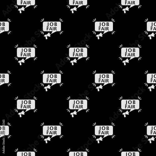 Job fair seamless pattern isolated on black background