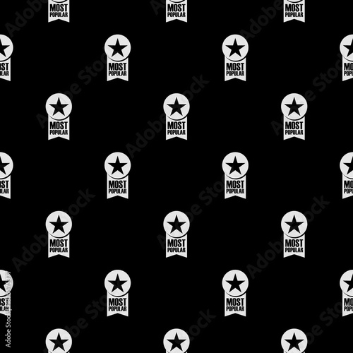Most Popular Label seamless pattern isolated on black background