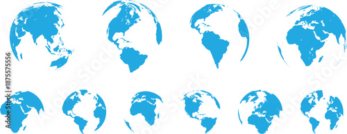  blue globe icons