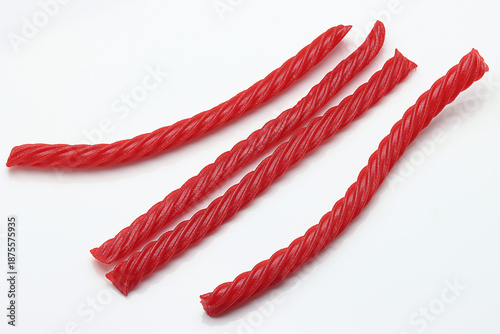 Red Licorice candy isolated on white background