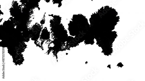 Ink Drop Expanding into Abstract Form on White