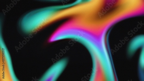 Vibrant Neon Fluid Abstract Gradient Shapes on Dark Background