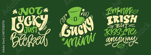 St.Patrick's Day - cute hand drawn lettering art. T-shirt design, mug print, bag print. Lucky sharm.