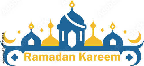 Adobe Illustrator Artwork  gold horizontal islamic background for ramadan celebration
