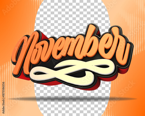 luxury 3d render greeting welcome to november bottom right view