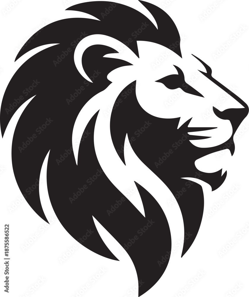 Fototapeta premium head of a lion head tattoo, animal, head, vector, illustration, mascot, 
