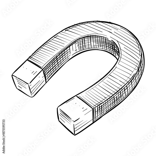 magnet vector line art hand drawn illustration