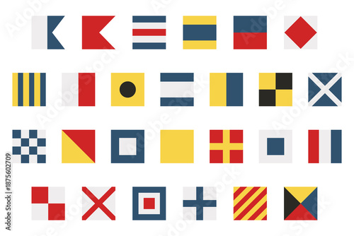 International maritime signal flags - sea alphabet , vector