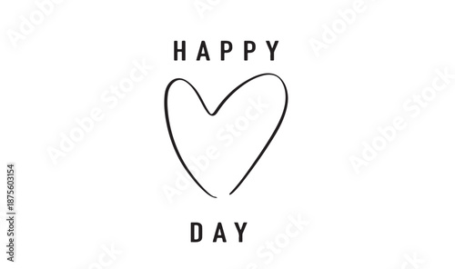 Happy love heart day line element valentine day 14 fourteen day date february month wedding nubes romantic happy love heart day romantic greeting card beautiful template banner happy love heart day 
