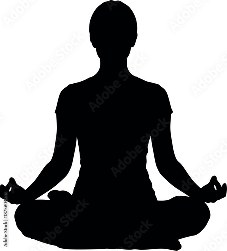 Silhouette of a person in meditation pose