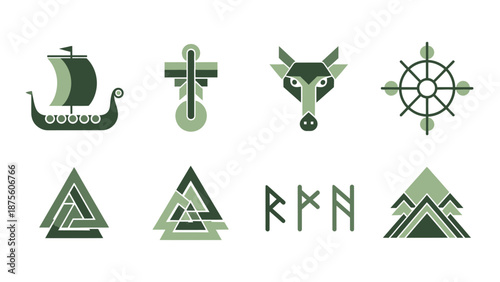 Collection of Viking Symbols and Icons.