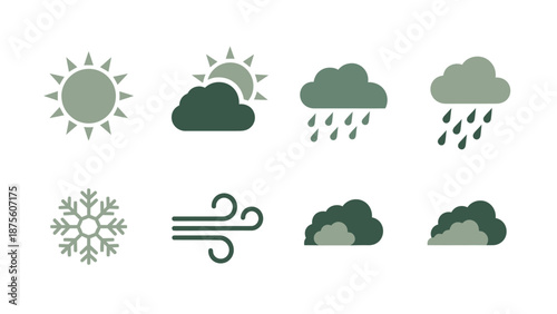 Weather Icons Representing Different Conditions.