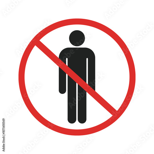 no person allowed sign or no people permitted symbol