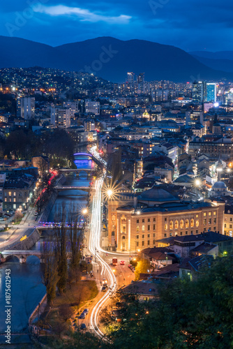 Blue hour in Sarajevo