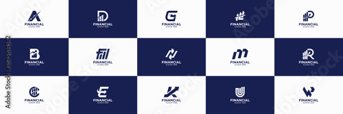 Accounting and financial business growth graphic icon. Investment, marketing, management, strategic business logo.