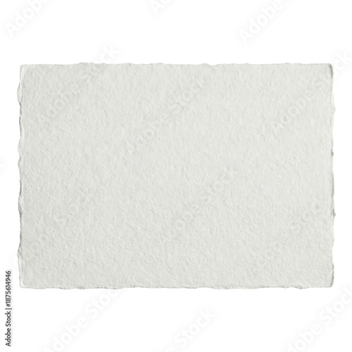 Canvastavla Blank handmade white paper sheet with deckle edges