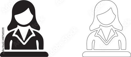 Woman at the pulpit. Editable vector icon.