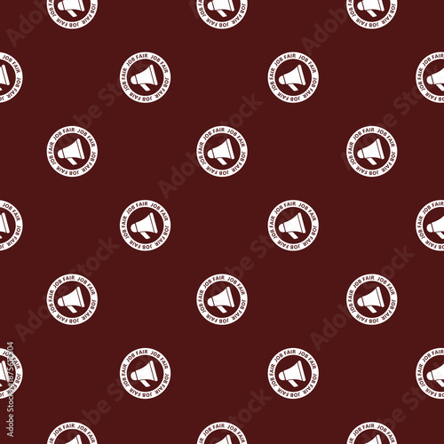 Job fair megaphone seamless pattern isolated on color background