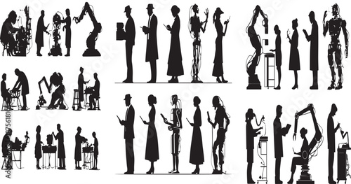 Human-Robot Interaction Silhouettes