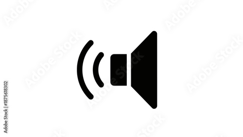 Black Loudspeaker Icon Emitting Sound Waves.