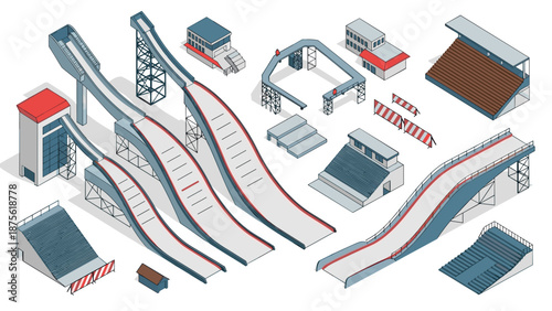 Isometric ski jumping complex: winter sports architecture and facilities