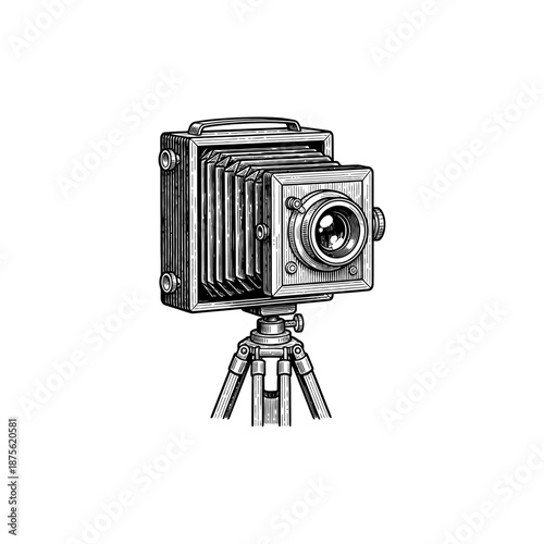 Vintage camera engraving.