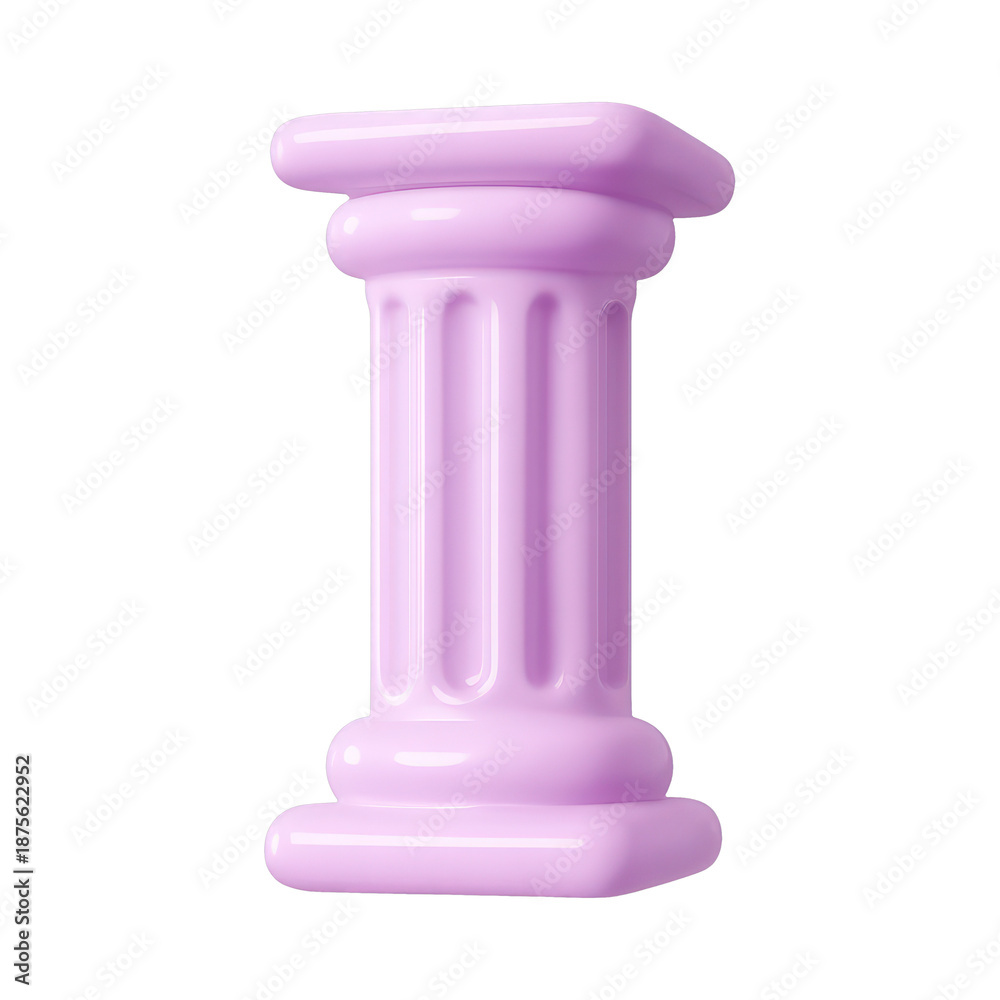Obraz premium PNG Glossy pink column illustration.