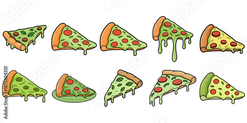 Green Pizza Slice Set