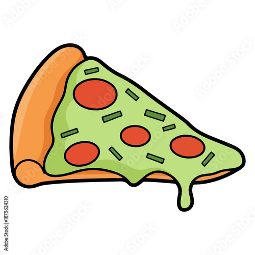 Cartoon Pizza Slice Illustration