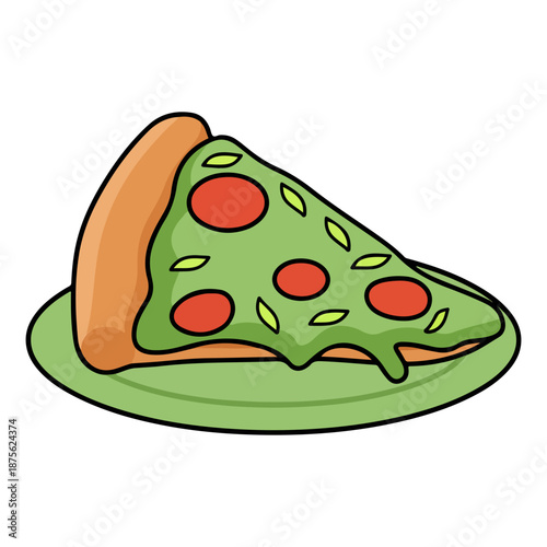 Green Pesto Pizza Slice