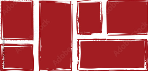 SET Red rectangular shapes on transparent background high-quality professional detailed modern elegant stylish clean crisp vibrant colorful digital creative innovative contemporary