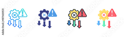 Error icon set multiple style collection