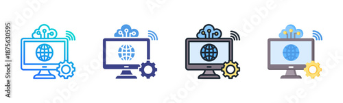 It icon set multiple style collection