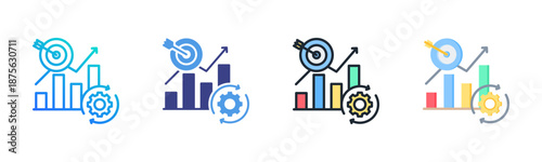 Goal icon set multiple style collection