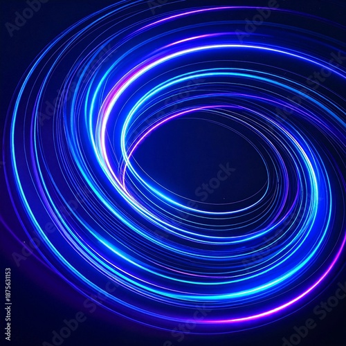 A mesmerizing blue light painting featuring swirling patterns and vibrant hues, enhanced by twinkling lights that create a magical, ethereal atmosphere.