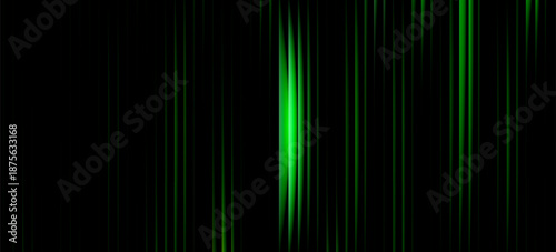 Dark green neon gradient ribbed glass. Vector ribbed glass texture background. Mesh gradient. acrylic ribbed bath surface. Reeded glass background semitransparent overlay. Bath wall window