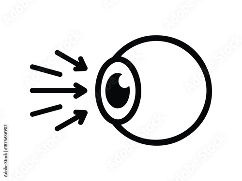 Eye Vision Icon with Arrows – Focus, Attention and Observation Symbol
