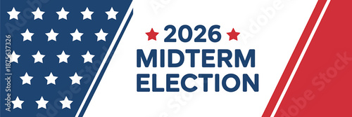 2026 Midterm Election Graphic with American Flag Theme