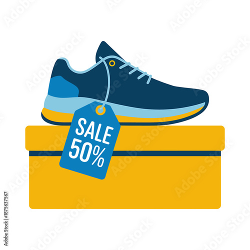 Sneaker Sale Promotion with 50 Percent Discount Tag