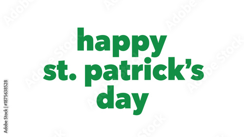 St patrick's day greeting card with green typography on white background celebration luck irish heritage