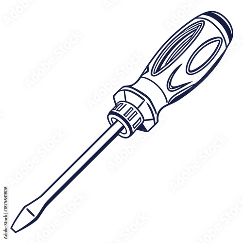 Illustrated flathead screwdriver