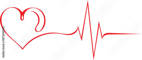 Red Heart Rhythm Pulse Line for Cardiology Website Banner