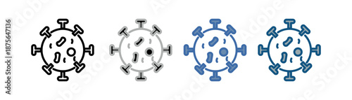 
infection icon set multiple style collection with bacteria virus design