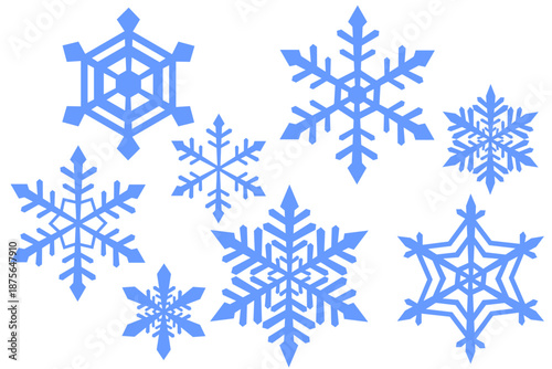 雪の結晶のイラスト素材セット