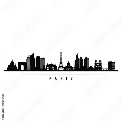paris city skyline with eiffel tower and buildings