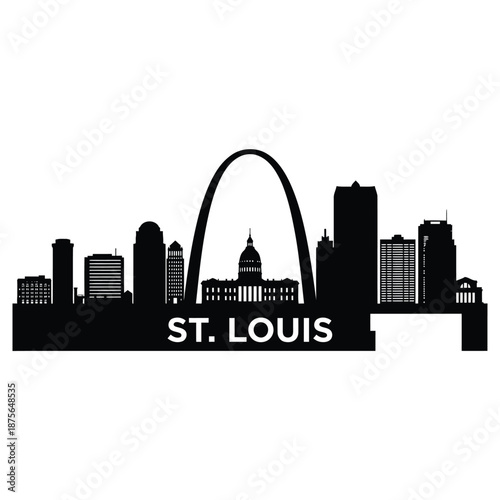 st louis city skyline with iconic gateway arch silhouette