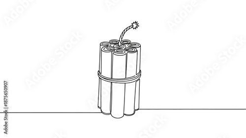 stick of firecrackers with burning fuse